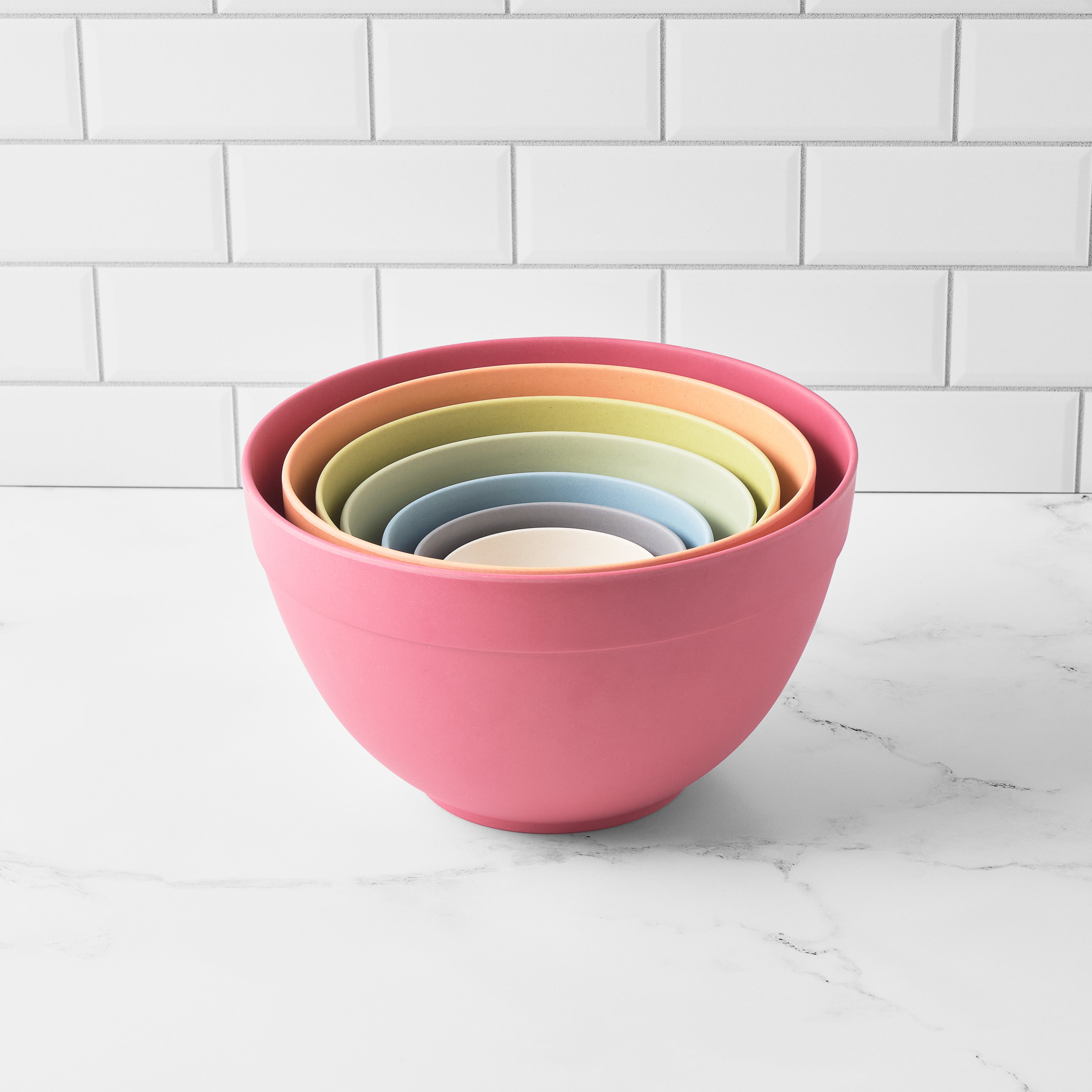 Shop Handcrafted Ceramic Pink Nesting Mixing Bowls
